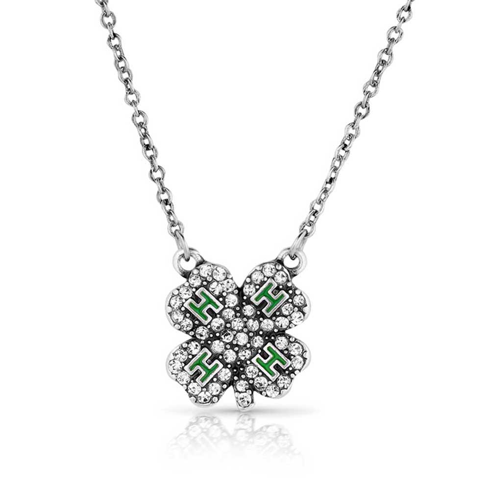 NC5882 Sparkling 4-H Clover Necklace by Montana Silversmiths