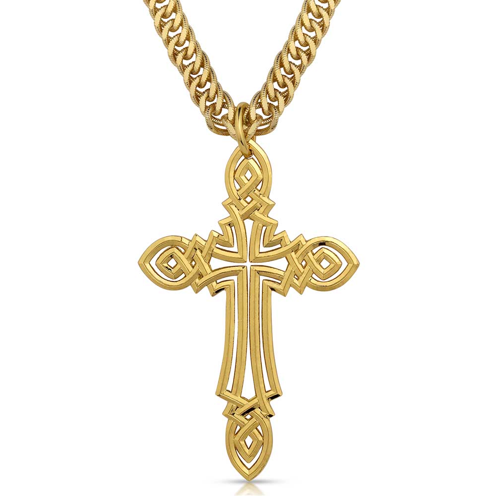 NC5914G Grand Faith Cross Necklace by Montana Silversmiths