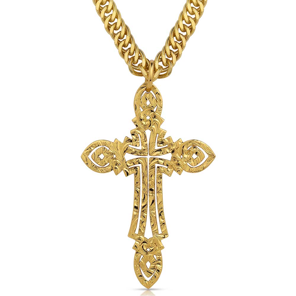 NC5914G Grand Faith Cross Necklace by Montana Silversmiths