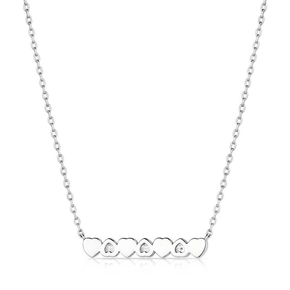 NC6227 Alternating Hearts Necklace by Montana Silversmiths