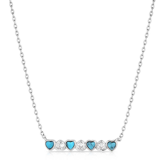 NC6227 Alternating Hearts Necklace by Montana Silversmiths