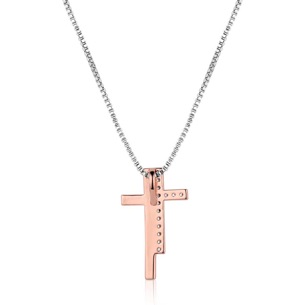 NC6229 Faithful Sunrise Cross Necklace By Montana Silversmiths
