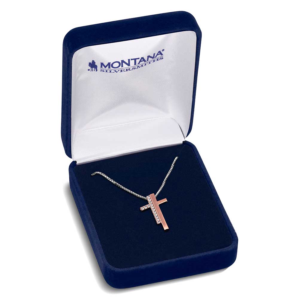 NC6229 Faithful Sunrise Cross Necklace By Montana Silversmiths
