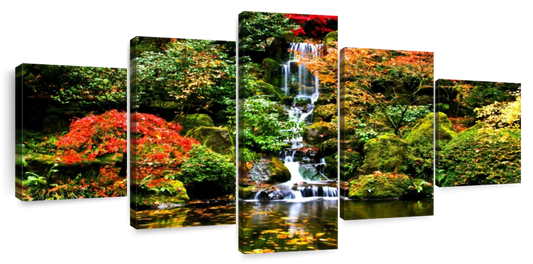 Mesmerizing Japanese Waterfall Wall Art