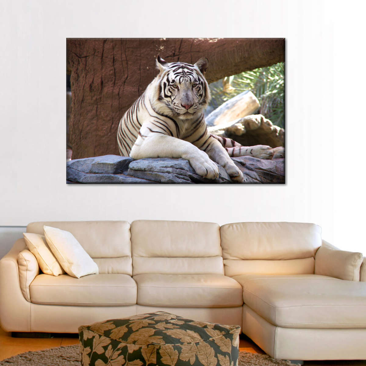 Resting White Tiger Wall Art