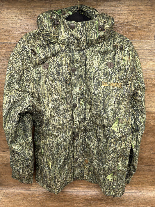 Men's Light Waterproof Woodland Camo Hunting Jacket by Ghilliemonster Outdoors - front