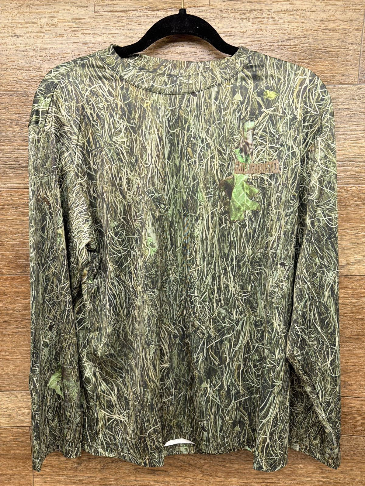 Men's Long Sleeve Woodland Camo Hunting Shirt by Ghilliemonster Outdoors - front