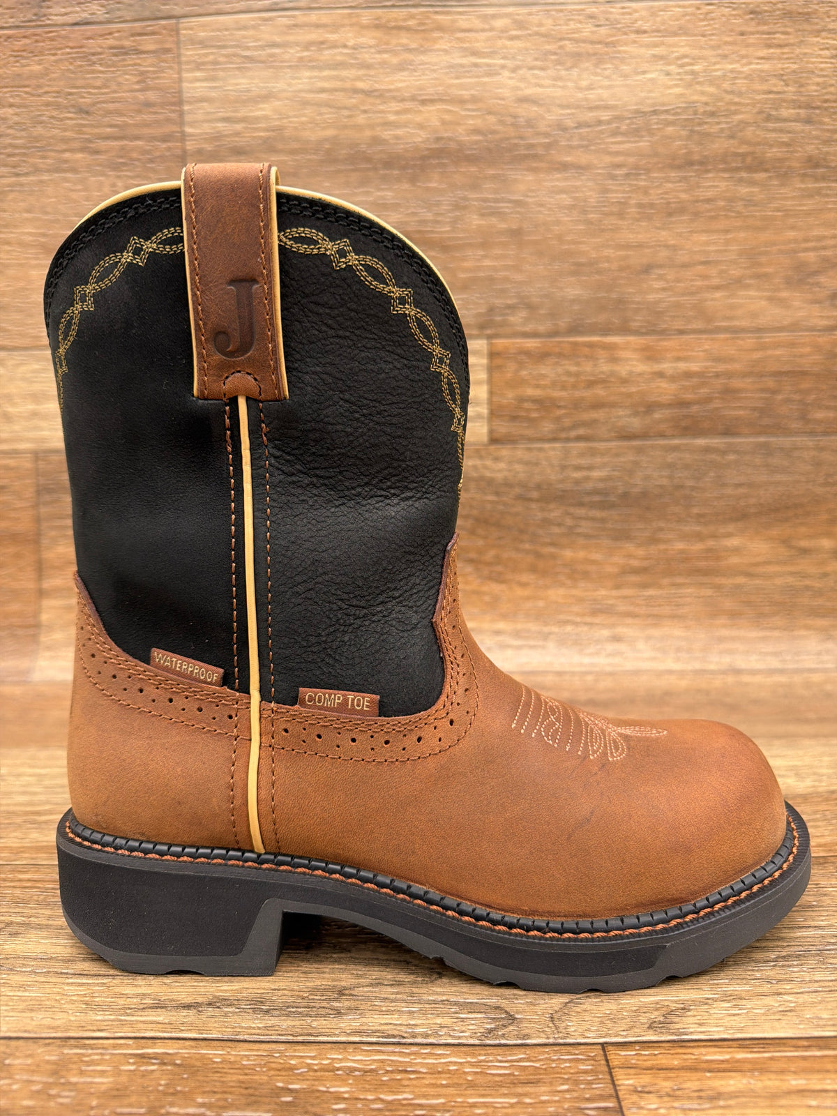 Women's Darby 8 Inch Waterproof Composite Toe Work Boot by Justin - side view