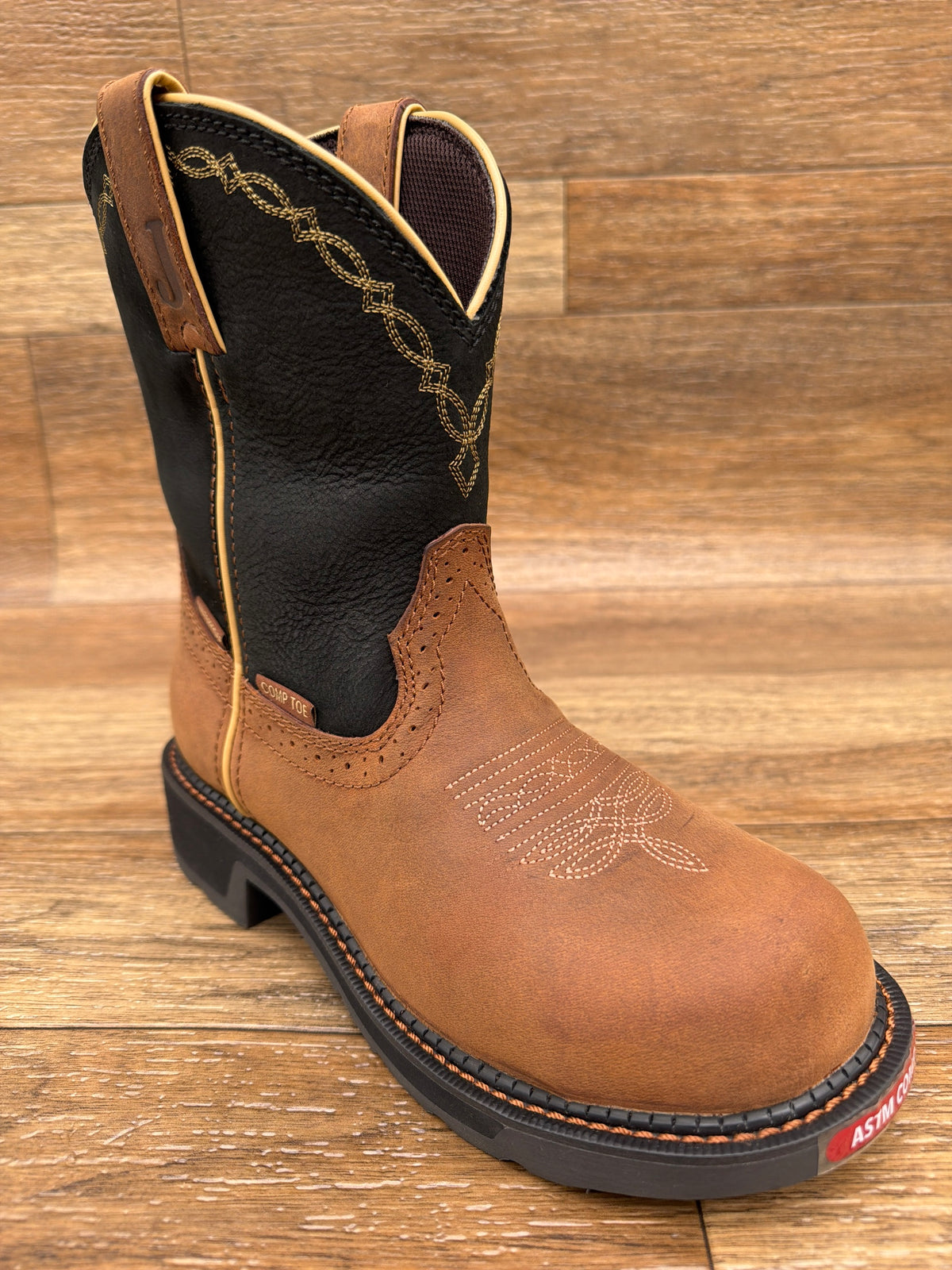 Women's Darby 8 Inch Waterproof Composite Toe Work Boot by Justin - angle view