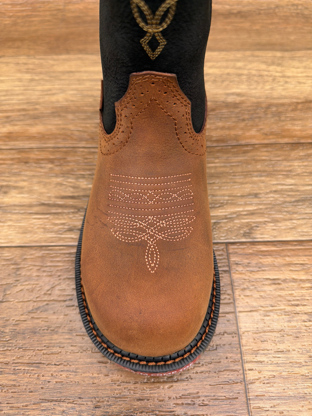 Women's Darby 8 Inch Waterproof Composite Toe Work Boot by Justin - round toe detail