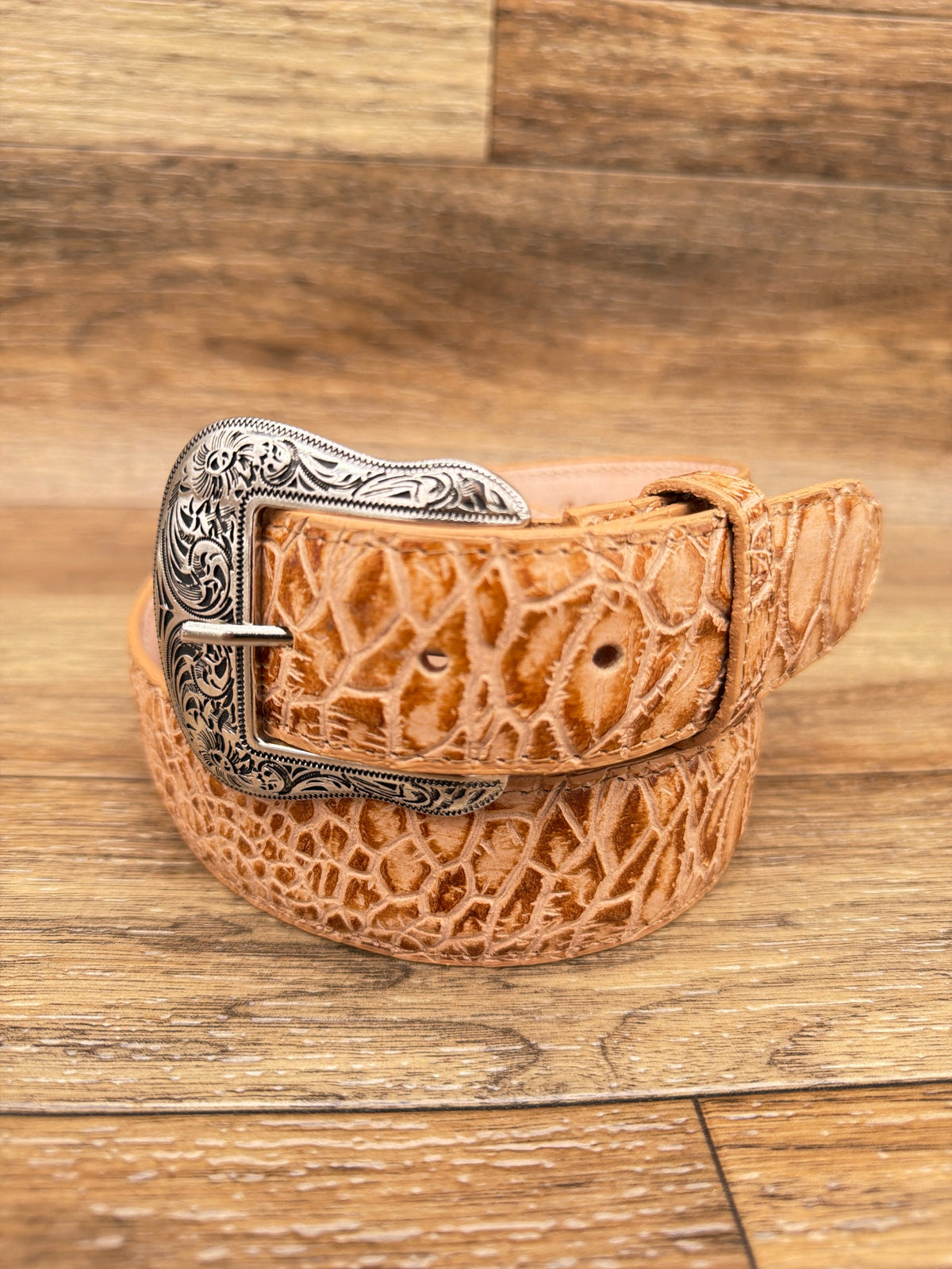 H6042 Belt by Cowtown - tan alligator print