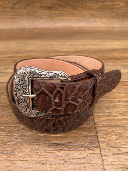H6044 Belt by Cowtown - brown alligator print
