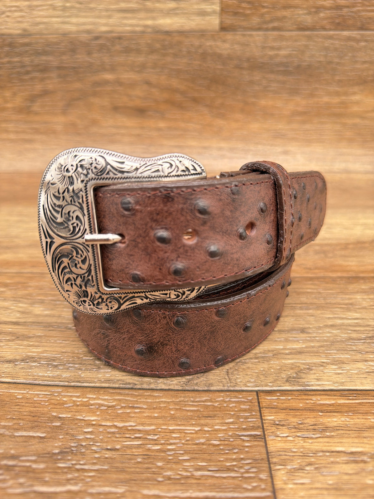 H6073 Belt by Cowtown - brown ostrich print