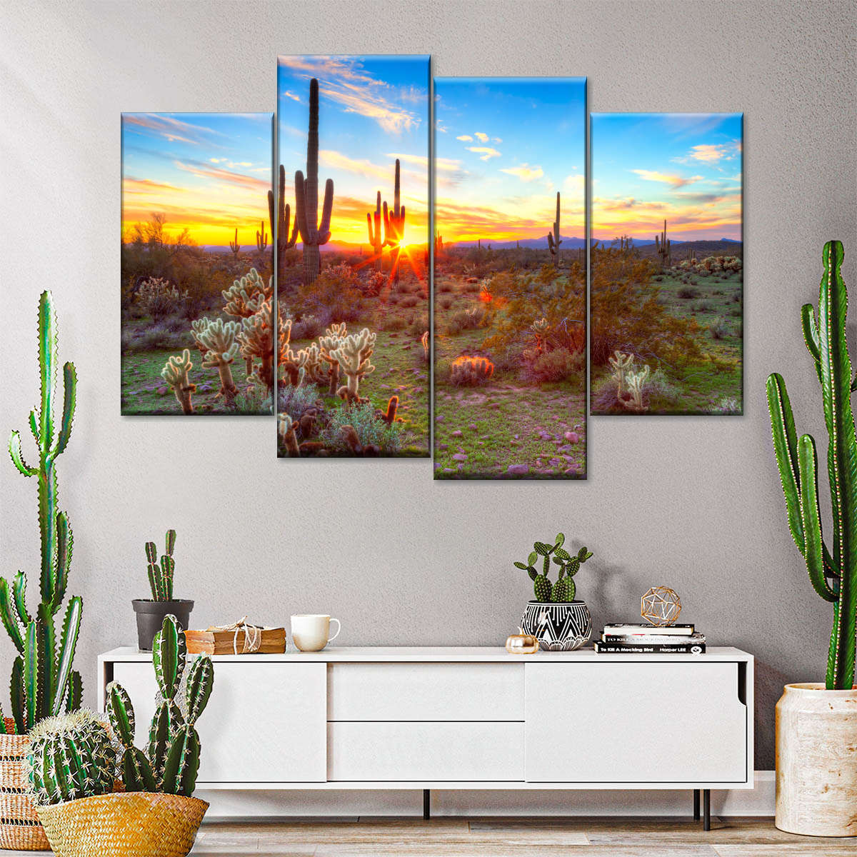 Sonoran Desert Sunset Landscape Wall Art