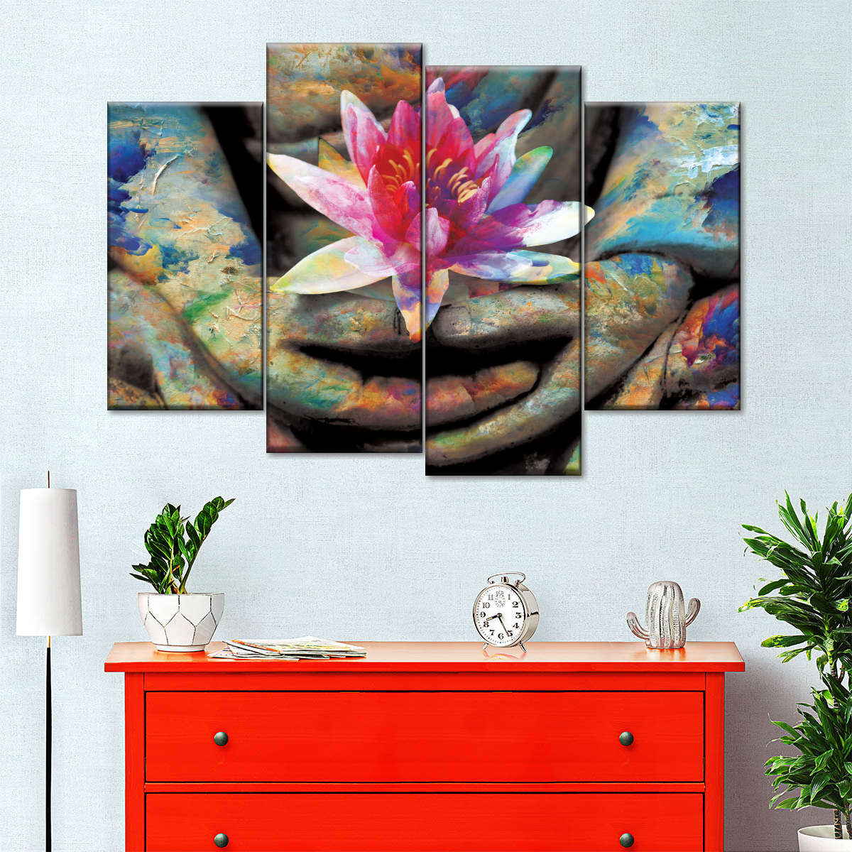 Lotus Flower In Hand Wall Art