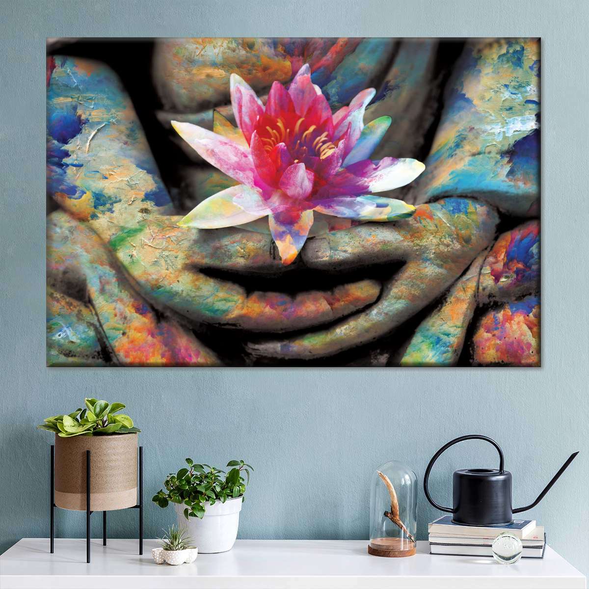 Lotus Flower In Hand Wall Art