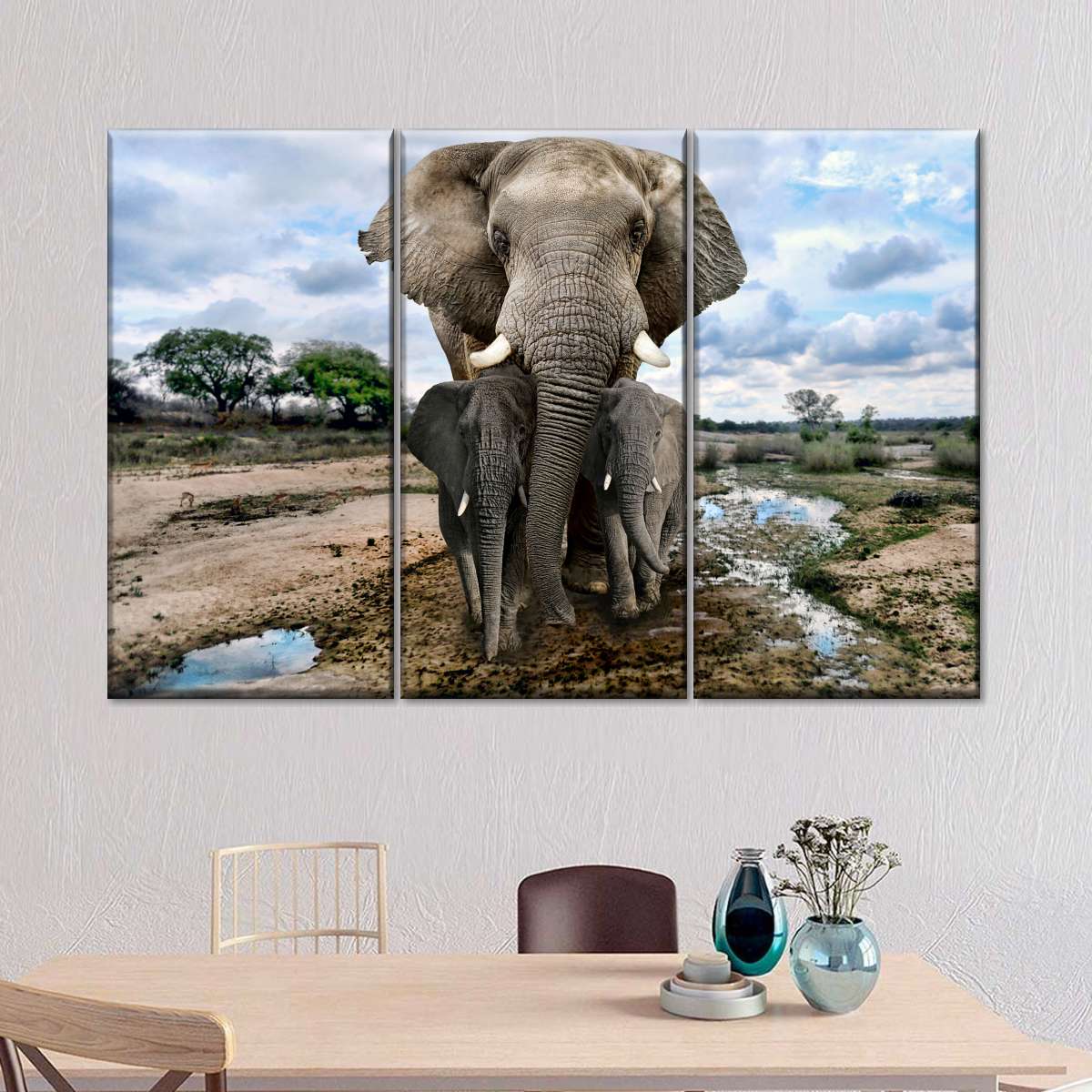 Safari Elephants Wall Art