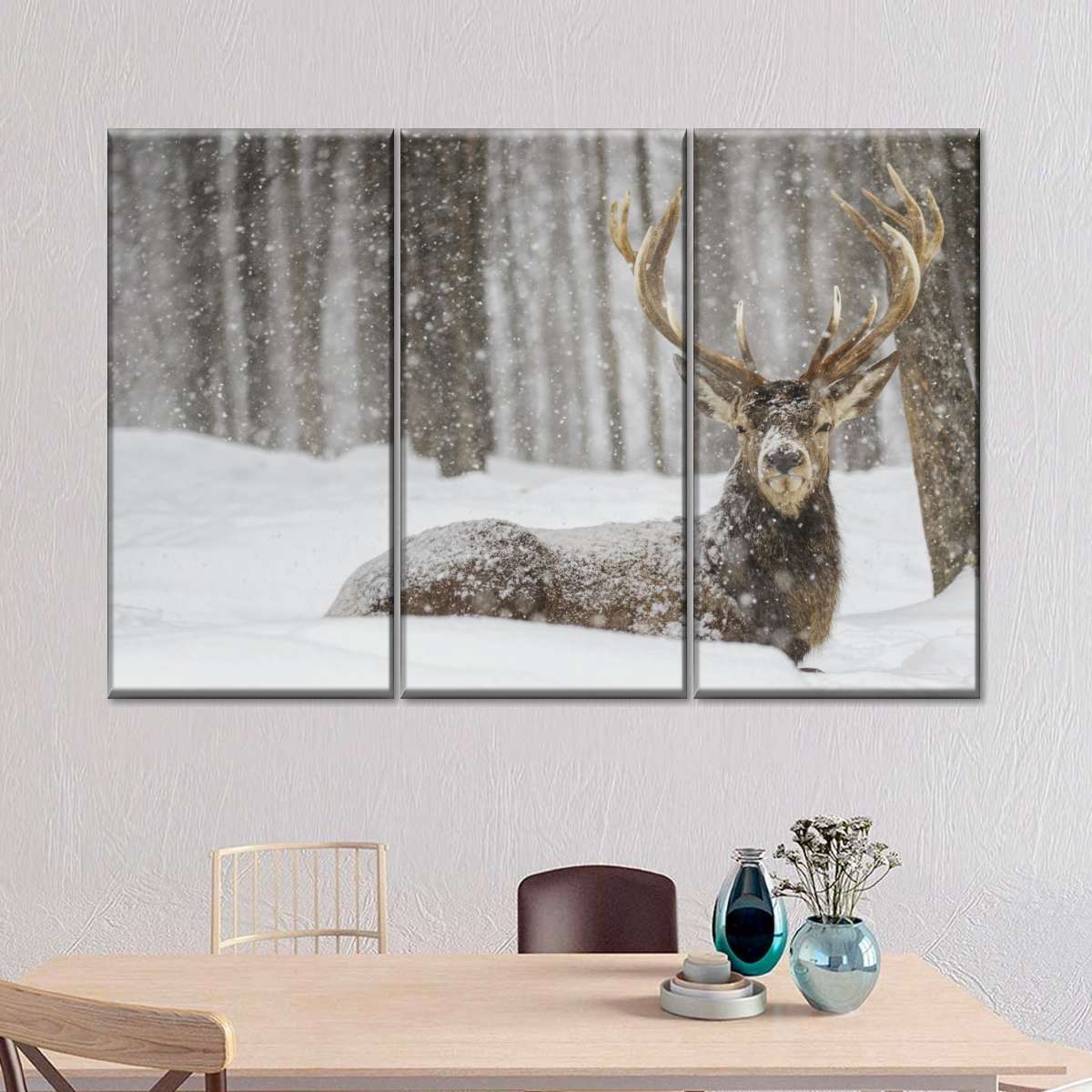 Snow Covered Elk Wall Art