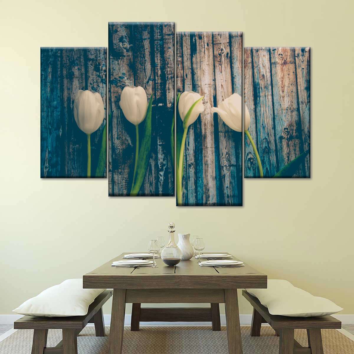 Pristine White Tulips Wall Art