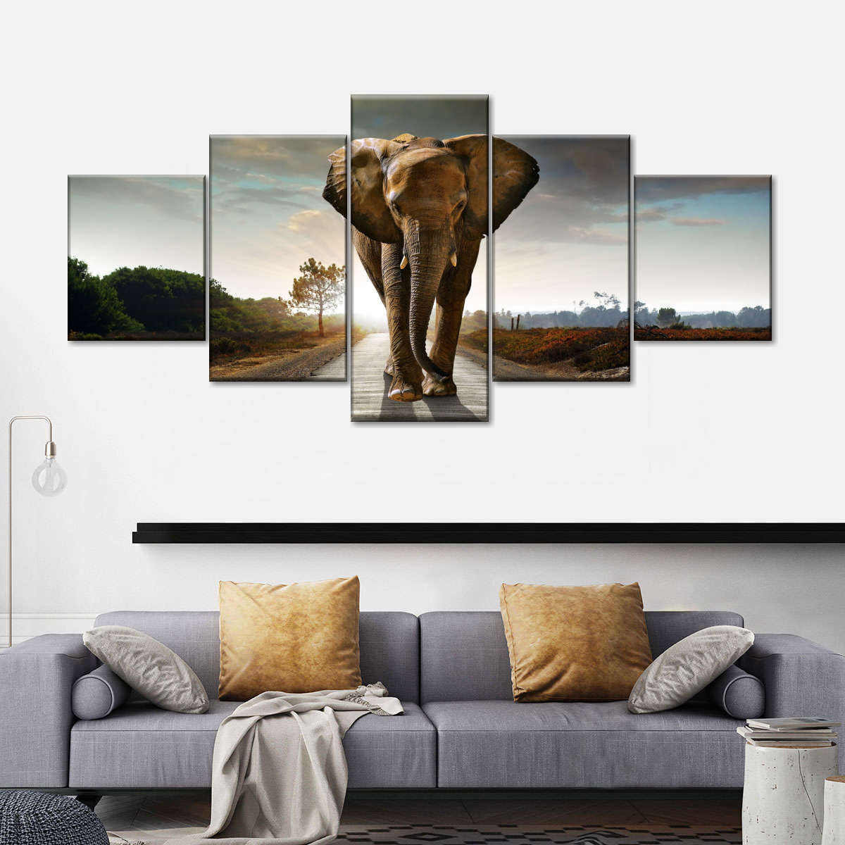 Walking Lone Elephant Wall Art