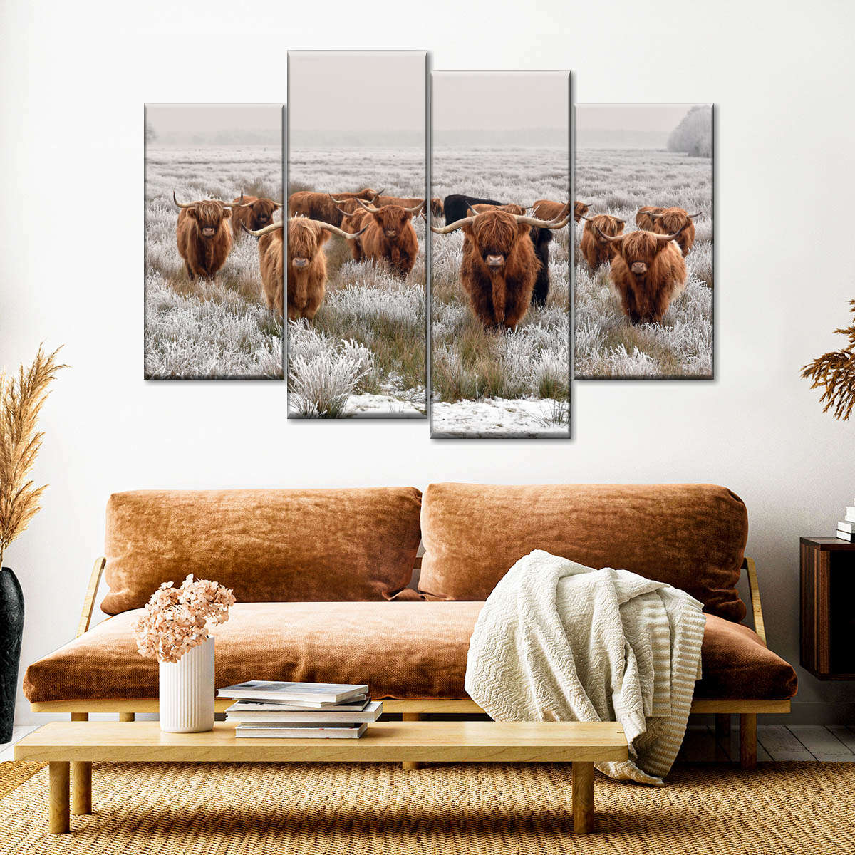 Winter Highland Cows Wall Art