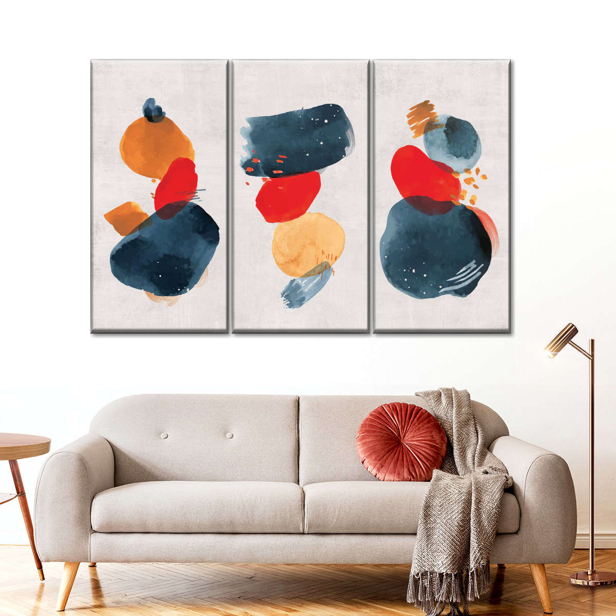 Watercolor Blotches Canvas Set Wall Art