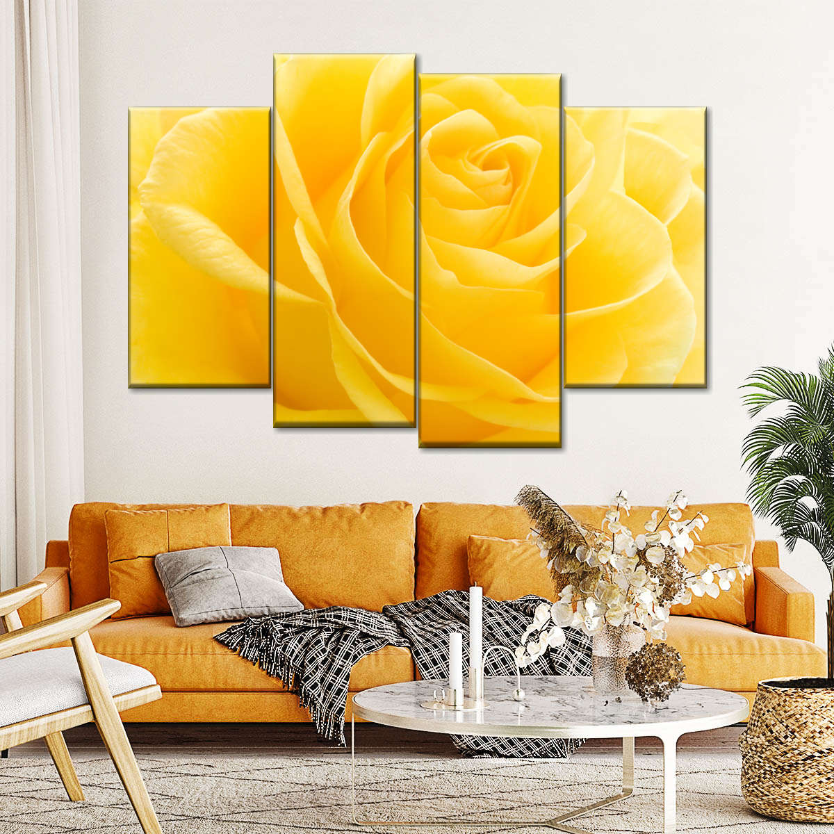 Yellow Rose Petals Wall Art