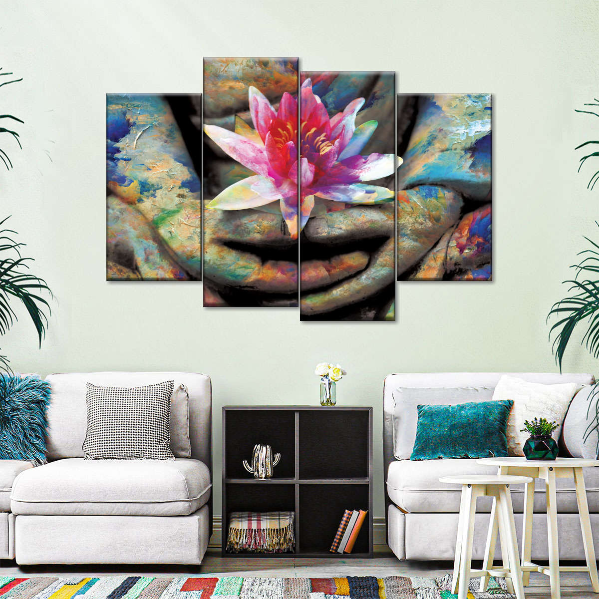 Lotus Flower In Hand Wall Art