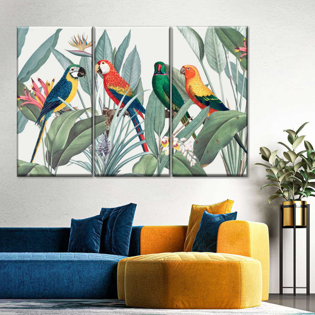 Tropical Safari Parrots Wall Art