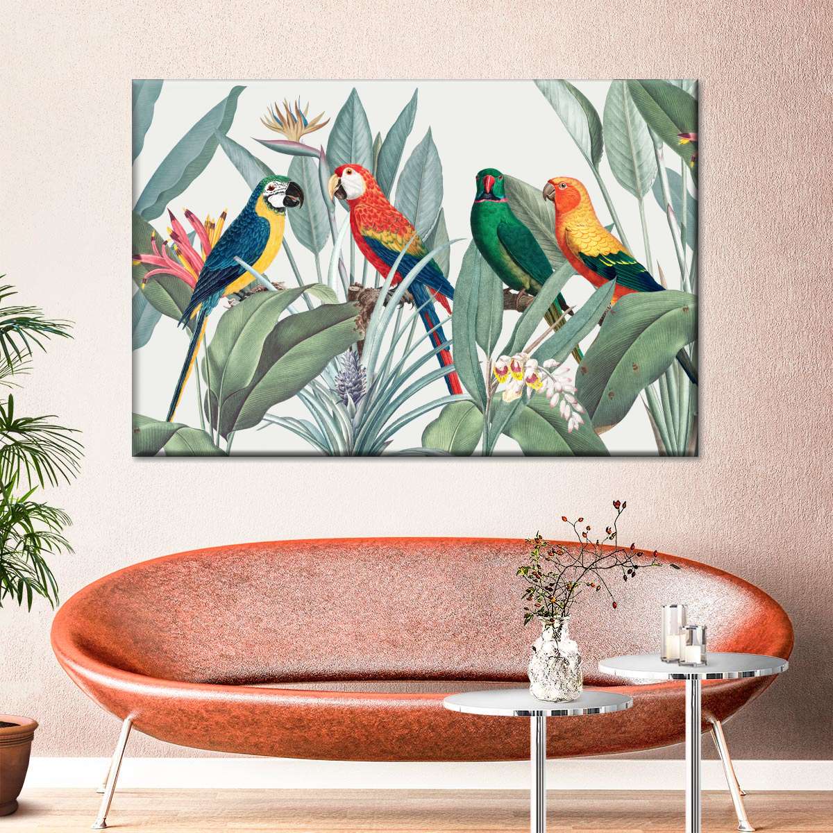 Tropical Safari Parrots Wall Art