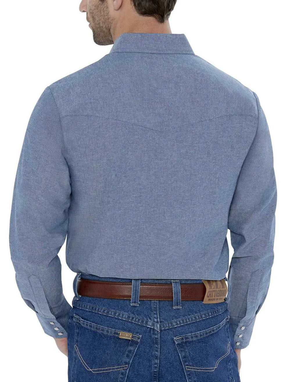 15202975(84) Men's Long Sleeve Pearl Snap Chambray Shirt by Ely & Walker