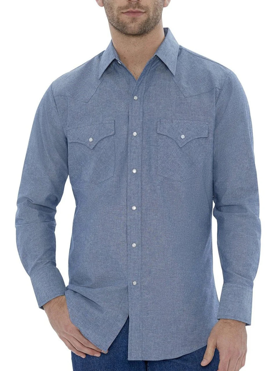 15202975(84) Men's Long Sleeve Pearl Snap Chambray Shirt by Ely & Walker