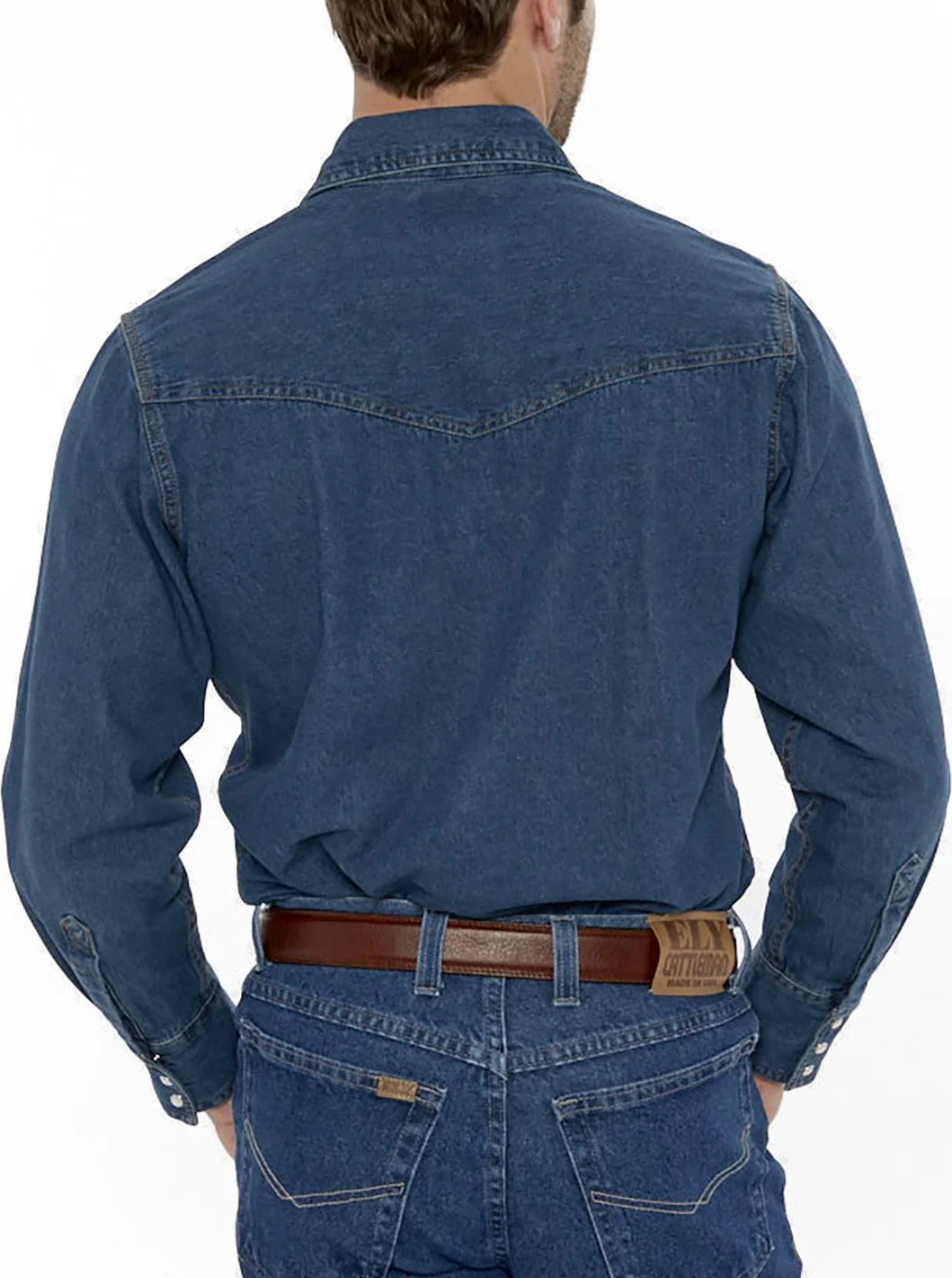 202950 Men's Long Sleeve Denim Western Snap Shirt by Ely & Walker