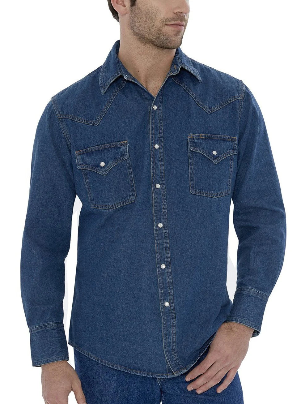 202950 Men's Long Sleeve Denim Western Snap Shirt by Ely & Walker