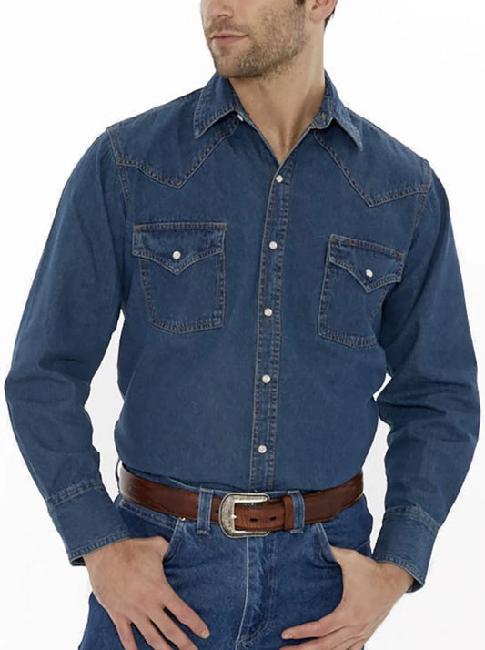202950 Men's Long Sleeve Denim Western Snap Shirt by Ely & Walker