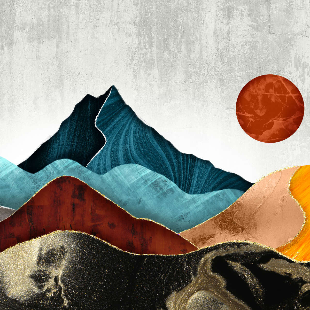 Sunset Over Mountains Wall Art