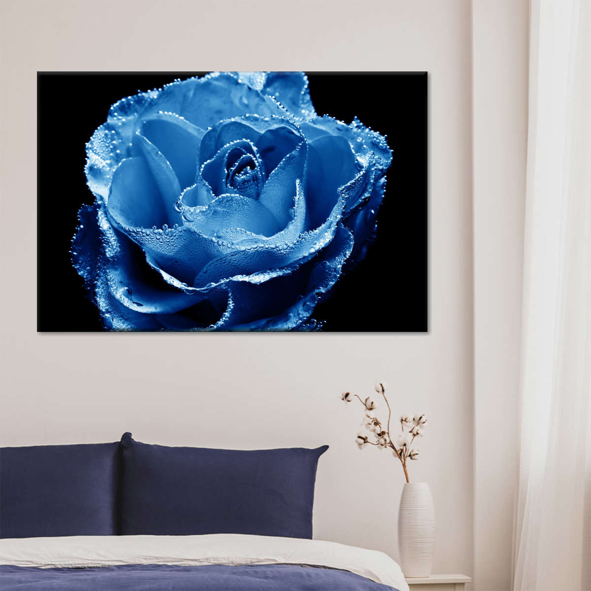 Misty Blue Rose Wall Art