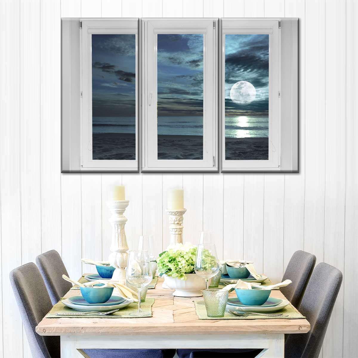 Window To Moonlit Beach Wall Art