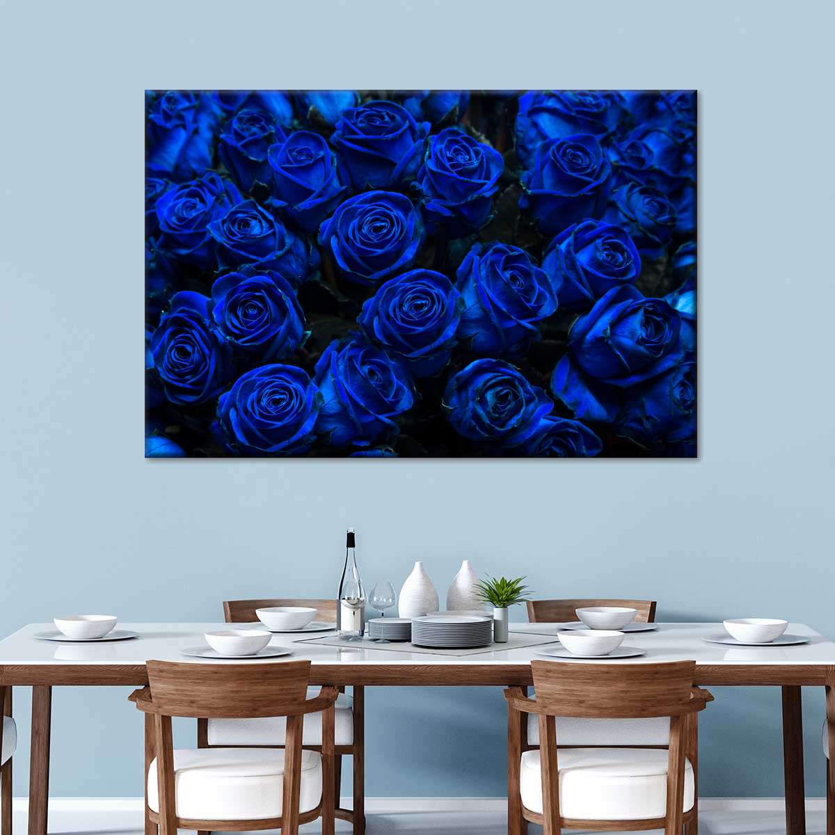 Royal Blue Roses Wall Art