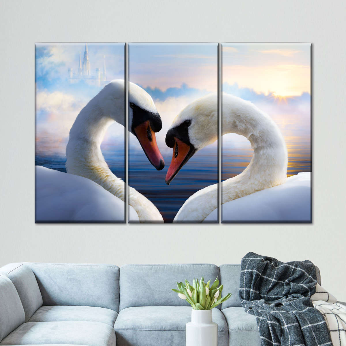 Swan Romance Wall Art