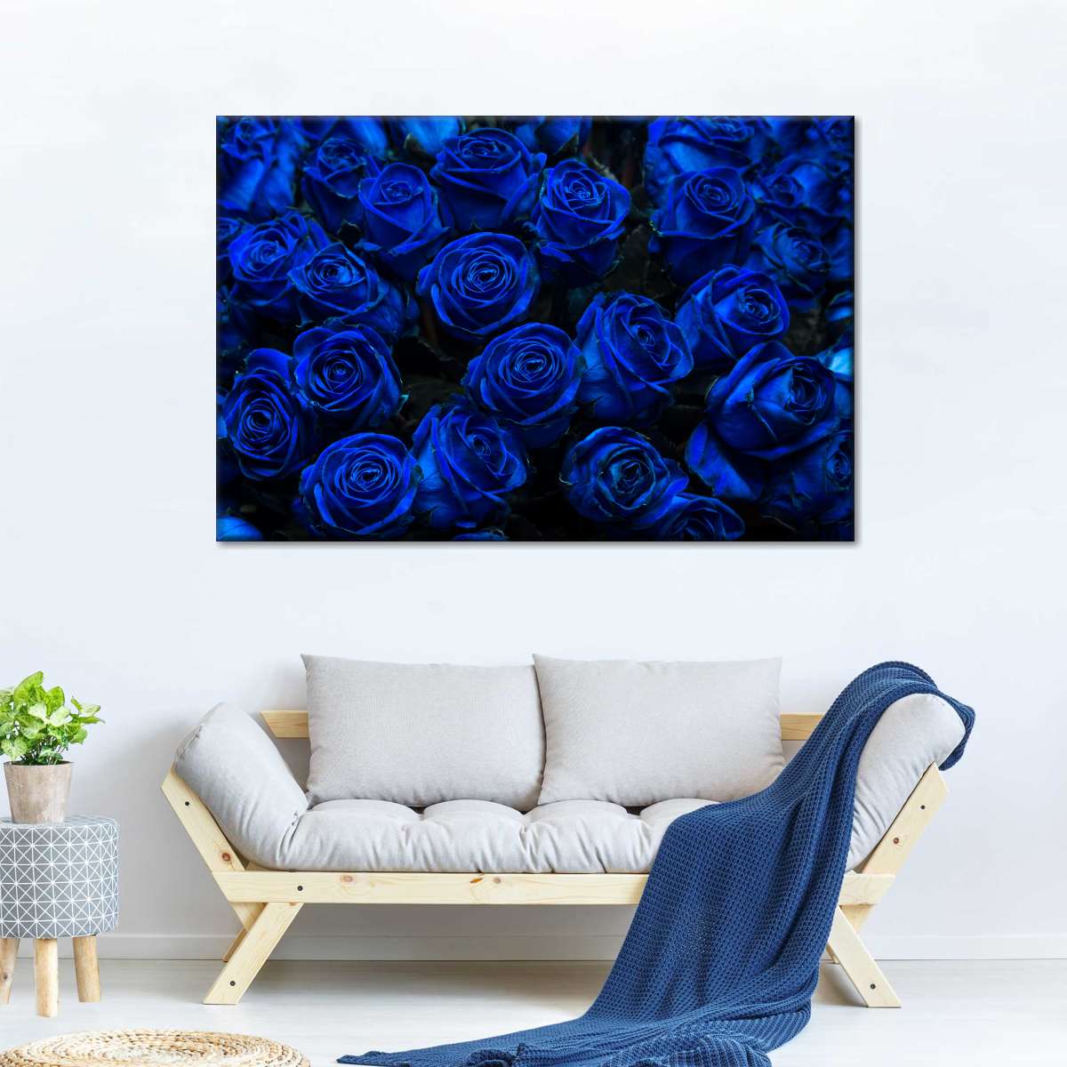 Royal Blue Roses Wall Art