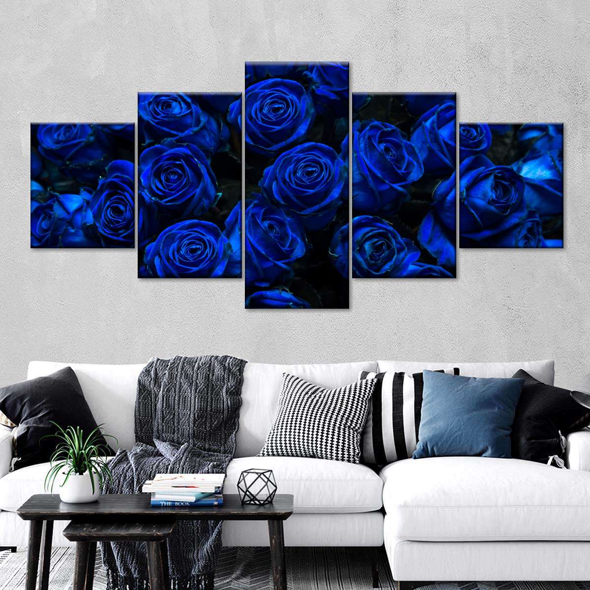 Royal Blue Roses Wall Art