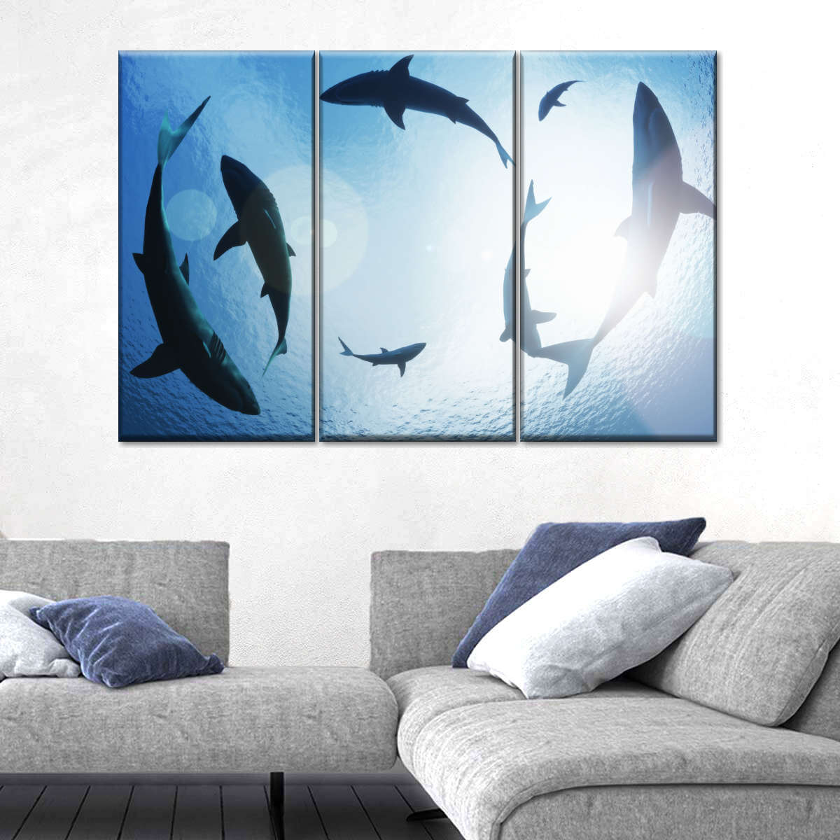 School Of Sharks Wall Art