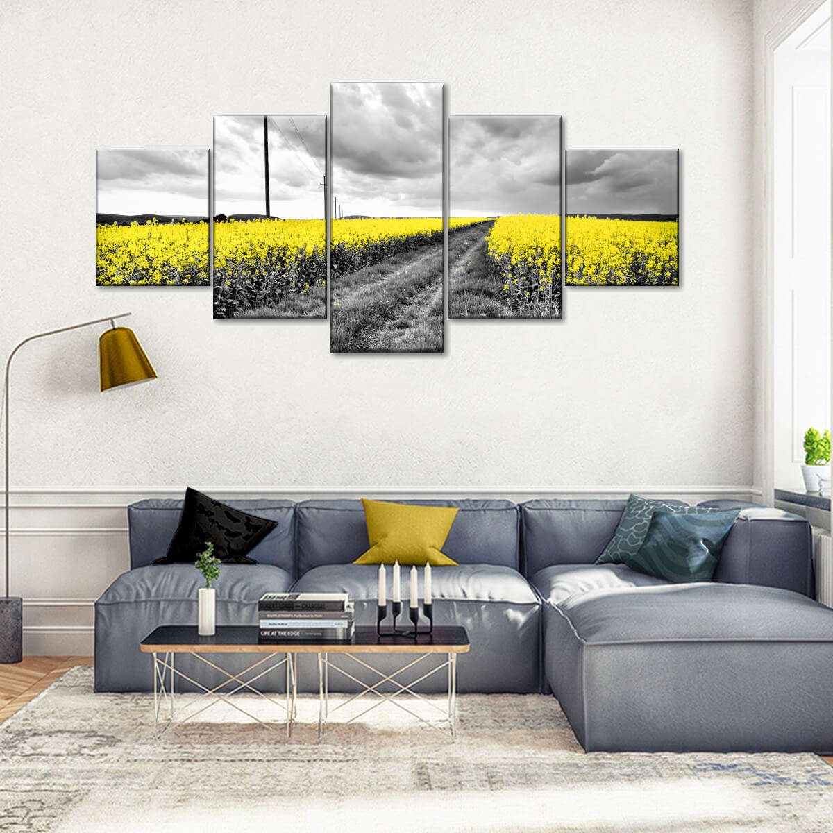 Pop Yellow Flower Field Wall Art