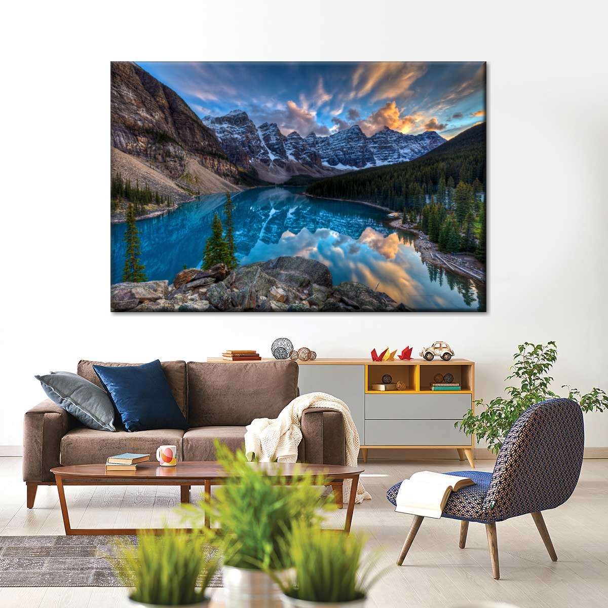 Moraine Lake Sunset Wall Art