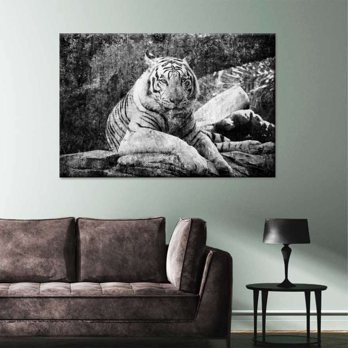 Textured White Tiger Wall Art