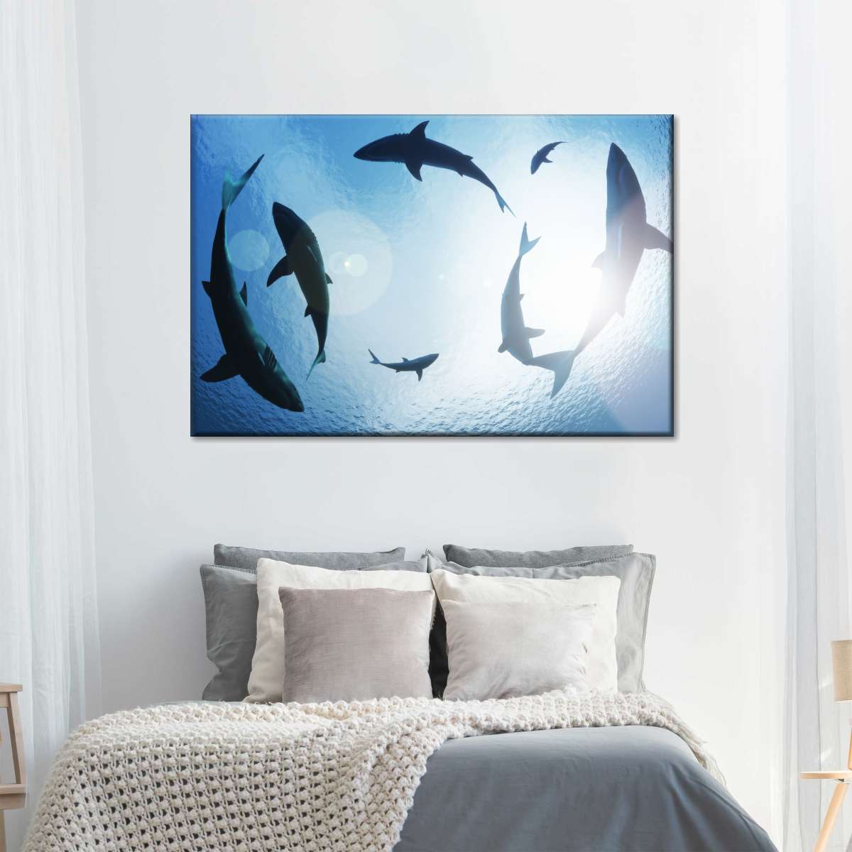 School Of Sharks Wall Art