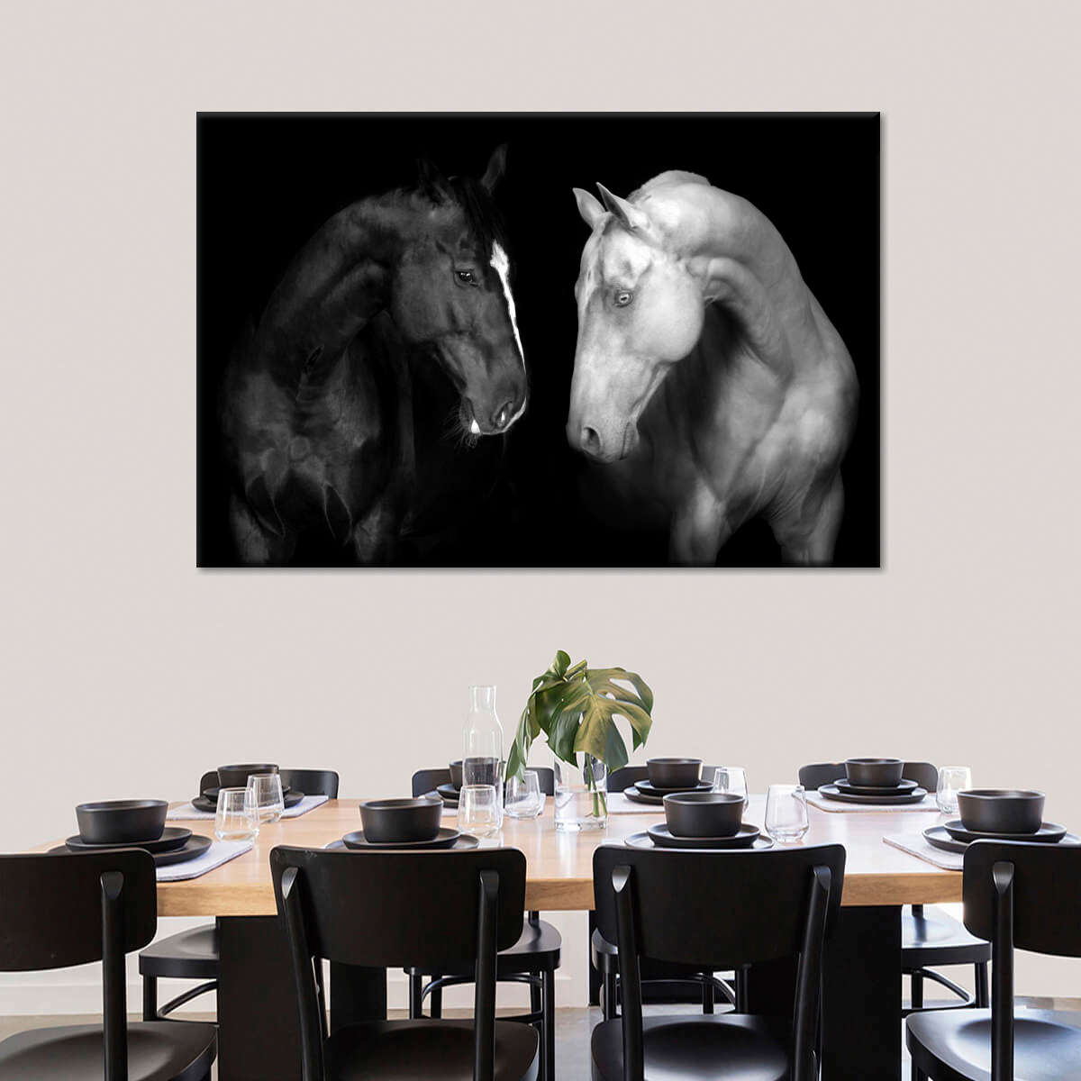 Monochromatic Horses Wall Art