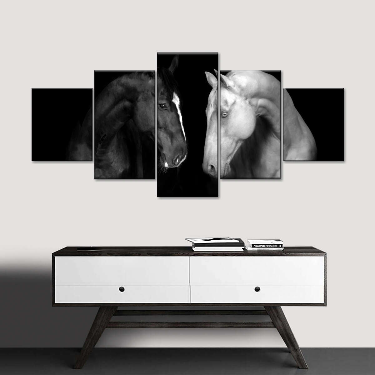 Monochromatic Horses Wall Art