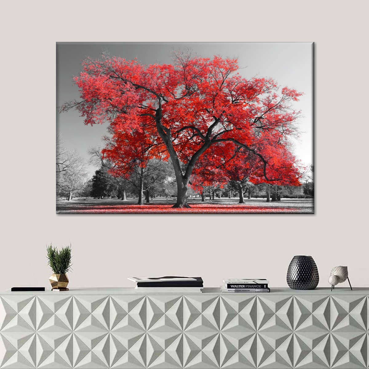 Red Tree Wall Art